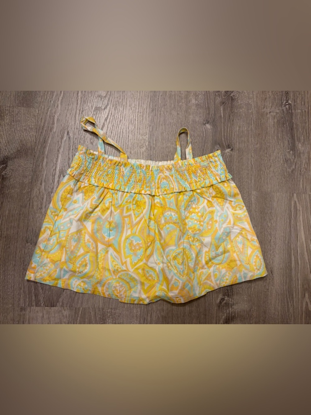 Girl's Rachel Zoe Jamie and Jack Yellow & Light Blue Paisley Tank Top- Size 6